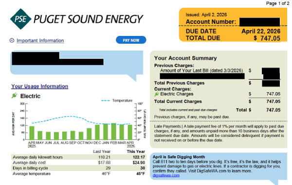 Puget Sound Energy Bill